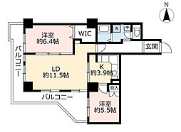 UR都市機構アーバニア千代田 2LDKの間取図画像
