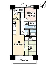 UR都市機構アーバンラフレ虹ケ丘西6号棟 2LDKの間取図画像