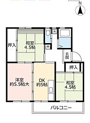 UR都市機構藤山台団地363棟 3DKの間取図画像