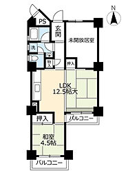 UR都市機構高座台団地102号棟 1LDKの間取図画像