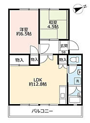 UR都市機構岩成台西団地608棟 2LDKの間取図画像