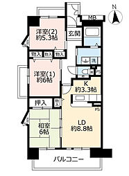 UR都市機構アーバニア上飯田北町 3LDKの間取図画像