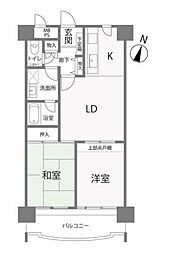 ダイアパレス平尾第3 2DKの間取図画像