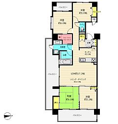 アイランドコートリスタ花畑 4LDKの間取図画像