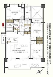 JGMヴェルデ板付中央公園 3LDKの間取図画像