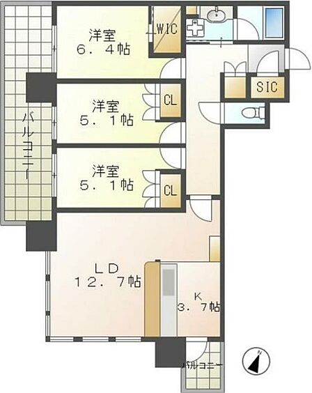 3LDK 間取り