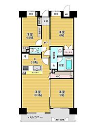 西新防塁パーク・マンション 3LDKの間取図画像