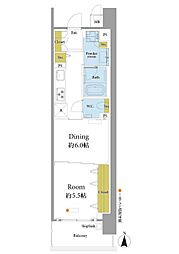 グランフォーレラグゼ博多駅南 1LDKの間取図画像