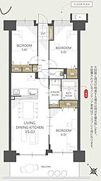 アンピール百年橋 3LDKの間取図画像
