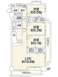 シティマンション春日 3LDKの間取図画像