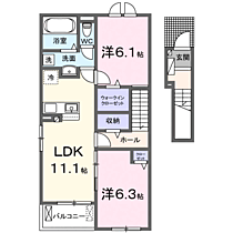 山口県宇部市大字西岐波1225-1（賃貸アパート2LDK・2階・58.60㎡） その2