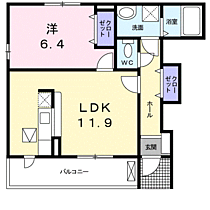 山口県宇部市大字西岐波5326-2（賃貸アパート1LDK・1階・45.12㎡） その2