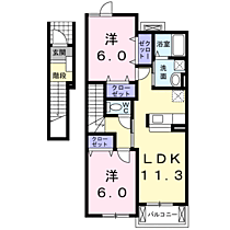 山口県宇部市野原１丁目10-18（賃貸アパート2LDK・2階・58.48㎡） その2