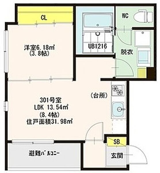画像3:最上階角部屋の1ＬＤＫ空間　リビングと寝室を分けてご生活可