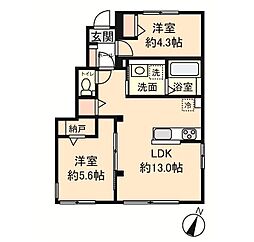 間取図画像 2LDK