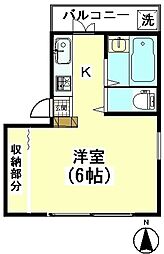 パークアベニュー 2階ワンルームの間取り