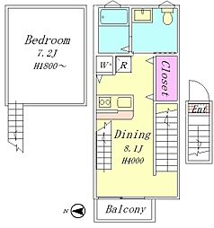 ル・グランデ 2階1LDKの間取り