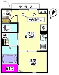 アプリコットハイム 1DKの間取図画像