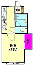 グリーンハイム 1Kの間取図画像