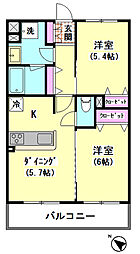 テラッツァ池上 2LDKの間取図画像