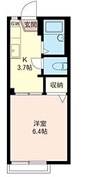 メゾン飯野 1Kの間取図画像