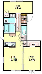 DeuxBlanche 2LDKの間取図画像