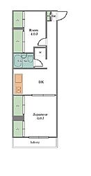 三恵ハウス 2DKの間取図画像