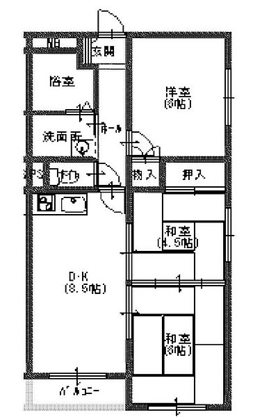 兵庫県姫路市網干区大江島古川町(賃貸アパート3DK・2階・55.25㎡)の写真 その2