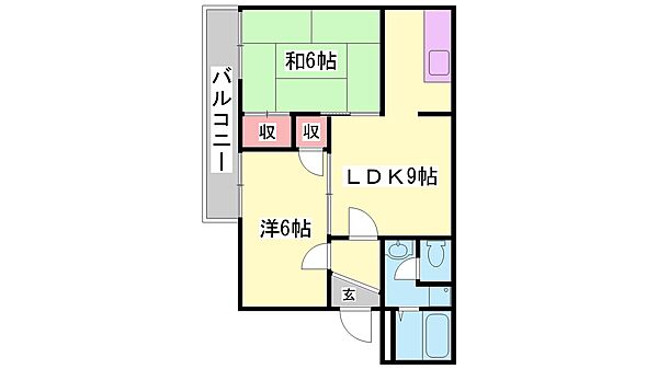 兵庫県姫路市勝原区宮田(賃貸アパート2LDK・1階・53.00㎡)の写真 その2