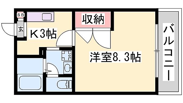 兵庫県加古川市加古川町北在家(賃貸アパート1K・1階・26.20㎡)の写真 その2