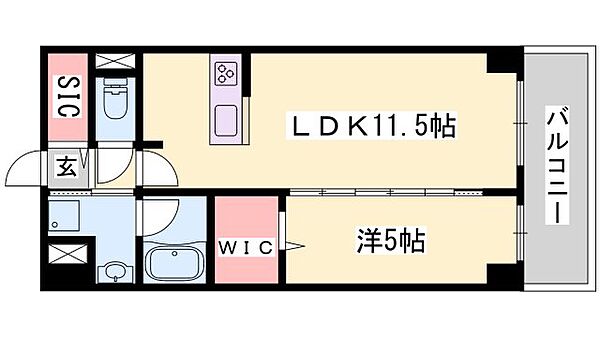 兵庫県姫路市岡田(賃貸マンション1LDK・2階・41.83㎡)の写真 その2