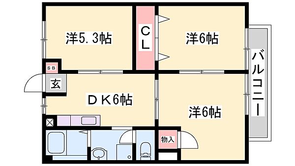 兵庫県加東市下滝野(賃貸アパート3DK・2階・52.17㎡)の写真 その2