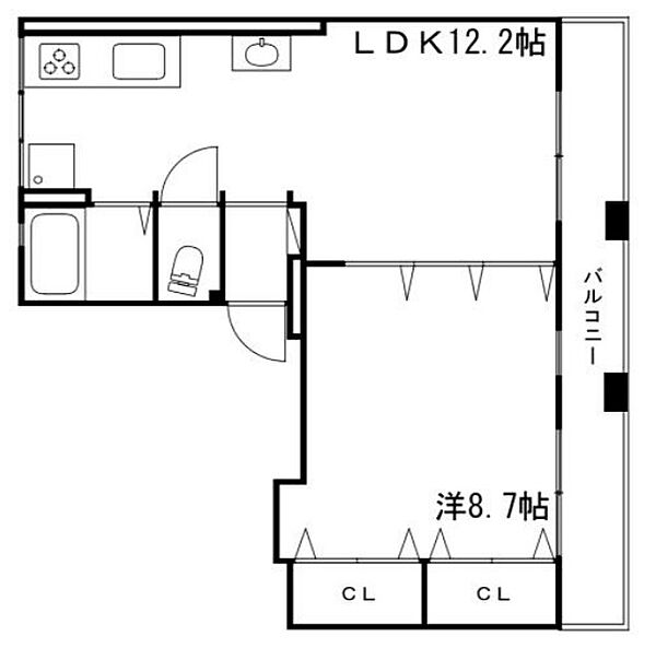 兵庫県姫路市博労町(賃貸マンション1LDK・2階・43.74㎡)の写真 その2