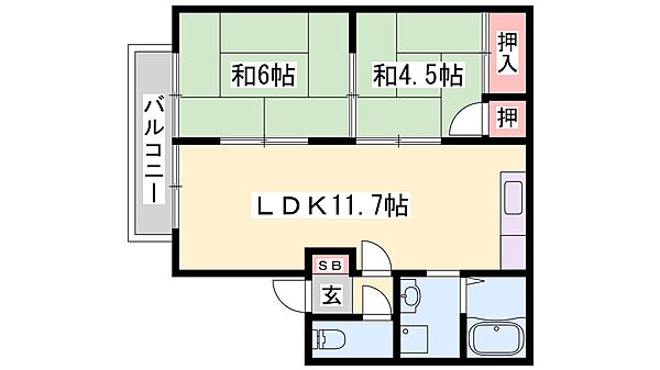 兵庫県たつの市神岡町大住寺(賃貸アパート2LDK・2階・48.48㎡)の写真 その2