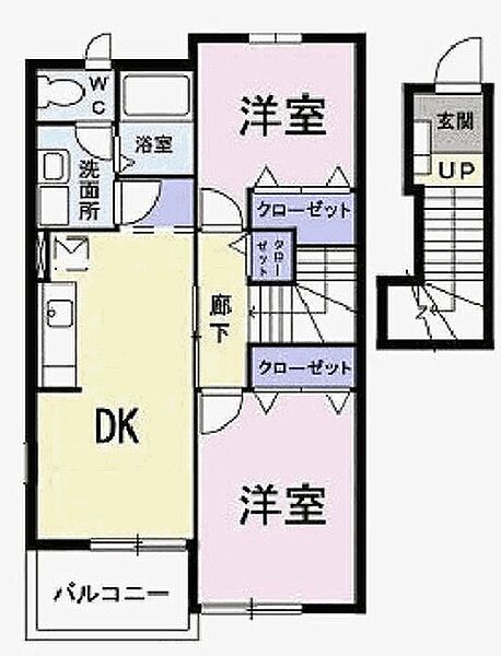 兵庫県西脇市野村町(賃貸アパート2LDK・2階・51.67㎡)の写真 その2