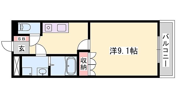 兵庫県姫路市飾磨区細江(賃貸アパート1K・1階・30.96㎡)の写真 その2