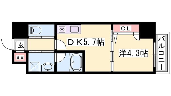 ベラ・ルーナ 901｜兵庫県姫路市豊沢町(賃貸マンション1DK・9階・30.28㎡)の写真 その2