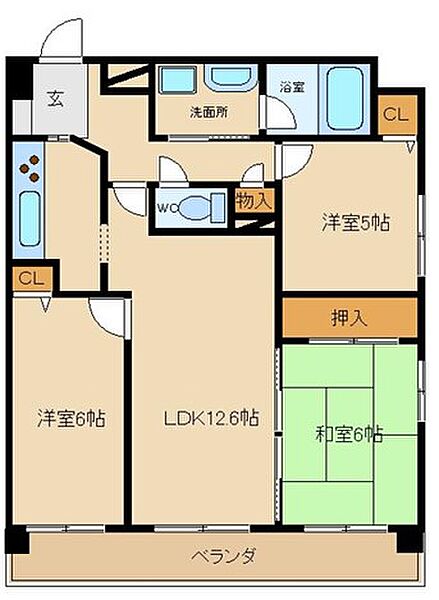 兵庫県姫路市飾磨区東堀(賃貸マンション3LDK・12階・65.97㎡)の写真 その2