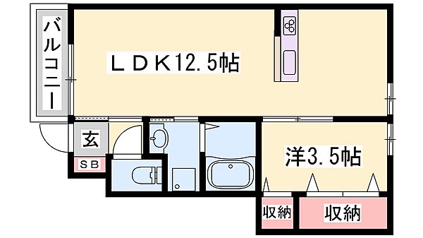 兵庫県姫路市三条町１丁目(賃貸アパート1LDK・1階・36.04㎡)の写真 その2