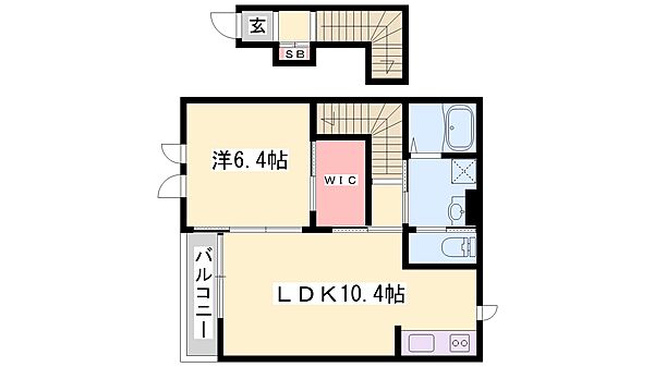 兵庫県姫路市幸町(賃貸アパート1LDK・2階・45.30㎡)の写真 その2