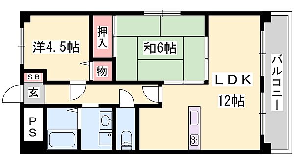 兵庫県揖保郡太子町鵤(賃貸マンション2LDK・3階・50.00㎡)の写真 その2