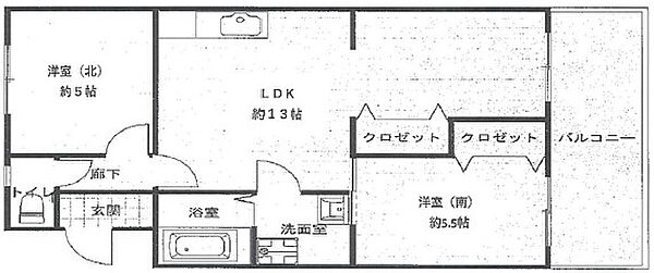 兵庫県たつの市龍野町堂本(賃貸マンション2LDK・3階・57.15㎡)の写真 その2