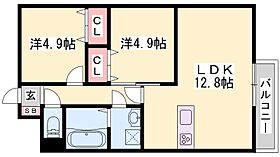 兵庫県姫路市北条宮の町（賃貸マンション2LDK・2階・54.08㎡） その2