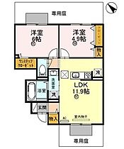 兵庫県三木市加佐（賃貸アパート2LDK・1階・53.00㎡） その2