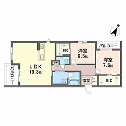 北条鉄道 北条町駅 徒歩20分の賃貸アパート 2階2LDKの間取り