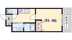 JR東海道・山陽本線 土山駅 徒歩9分の賃貸アパート 2階1Kの間取り