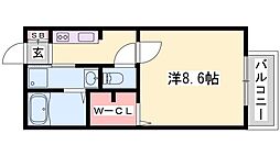 北条鉄道 北条町駅 徒歩12分の賃貸アパート 2階1Kの間取り