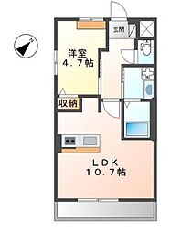 北条鉄道 北条町駅 徒歩19分の賃貸アパート 2階1LDKの間取り