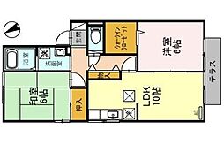 サンラーマパティオA 2LDKの間取図画像
