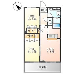 ボンヌールナガタ 2LDKの間取図画像